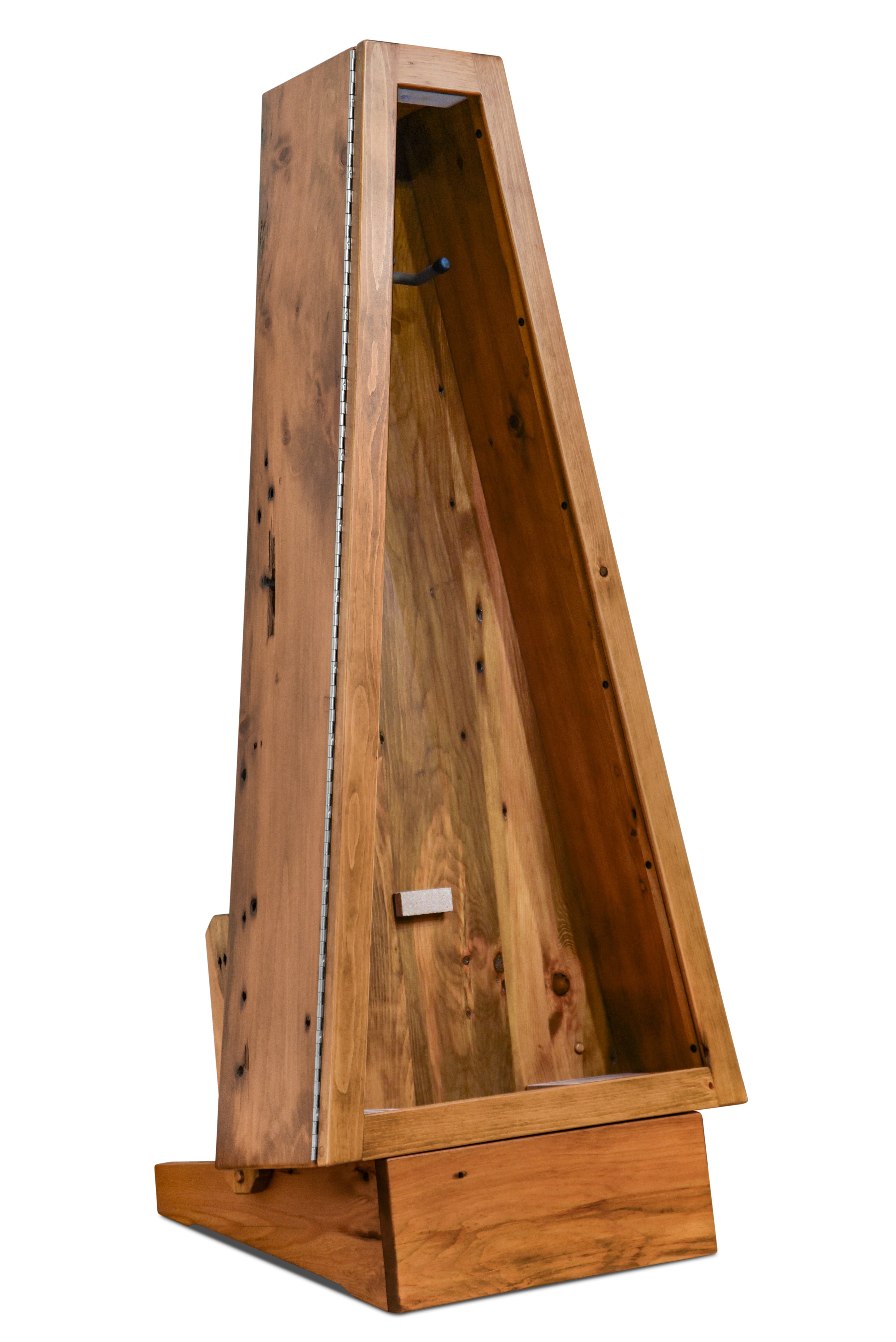 ClimaStand Triangle Humidor with Base - 300 Year Old Reclaimed Wood with Sealy Stain