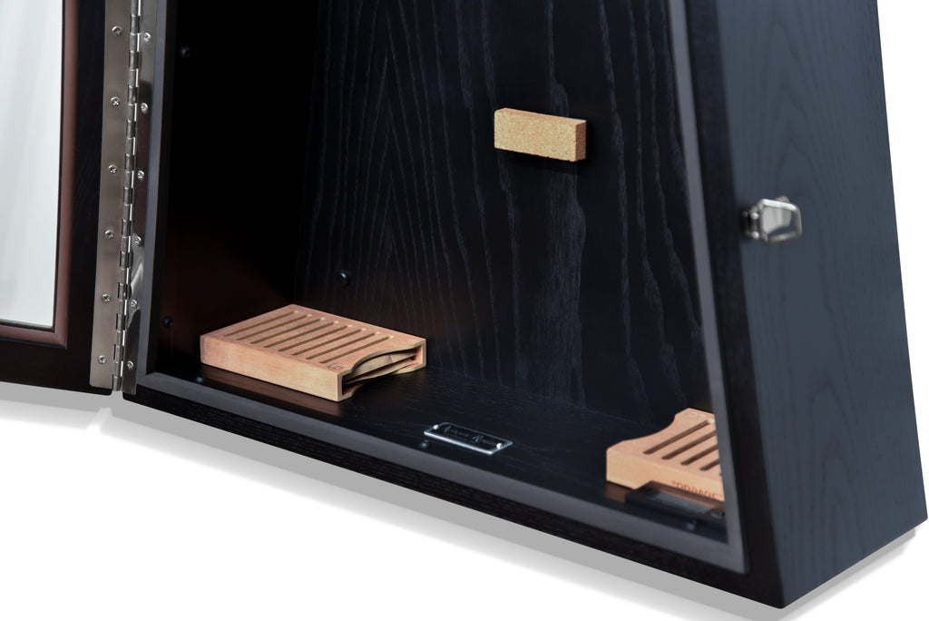 ClimaCase Triangle Humidor - Northern White Ash with Piano Black