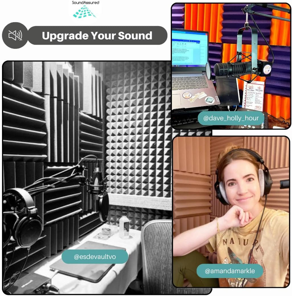 Easy Mount Acoustic Foam Kit - 12x12x2" Acoustic Foam Panels With Adhesive - Wedge Style - 4 Pack