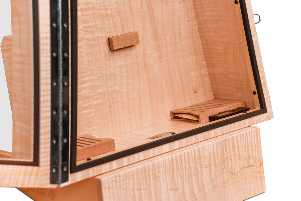 ClimaStand Triangle Humidor with Base - Flamed Maple