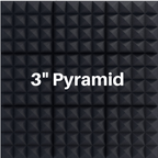 3 Inch Acoustic Foam Pyramid Style Panels - 13 Color Options