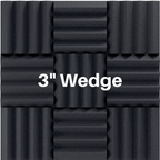 3 Inch Acoustic Foam Wedge Style Panels - 13 Color Options
