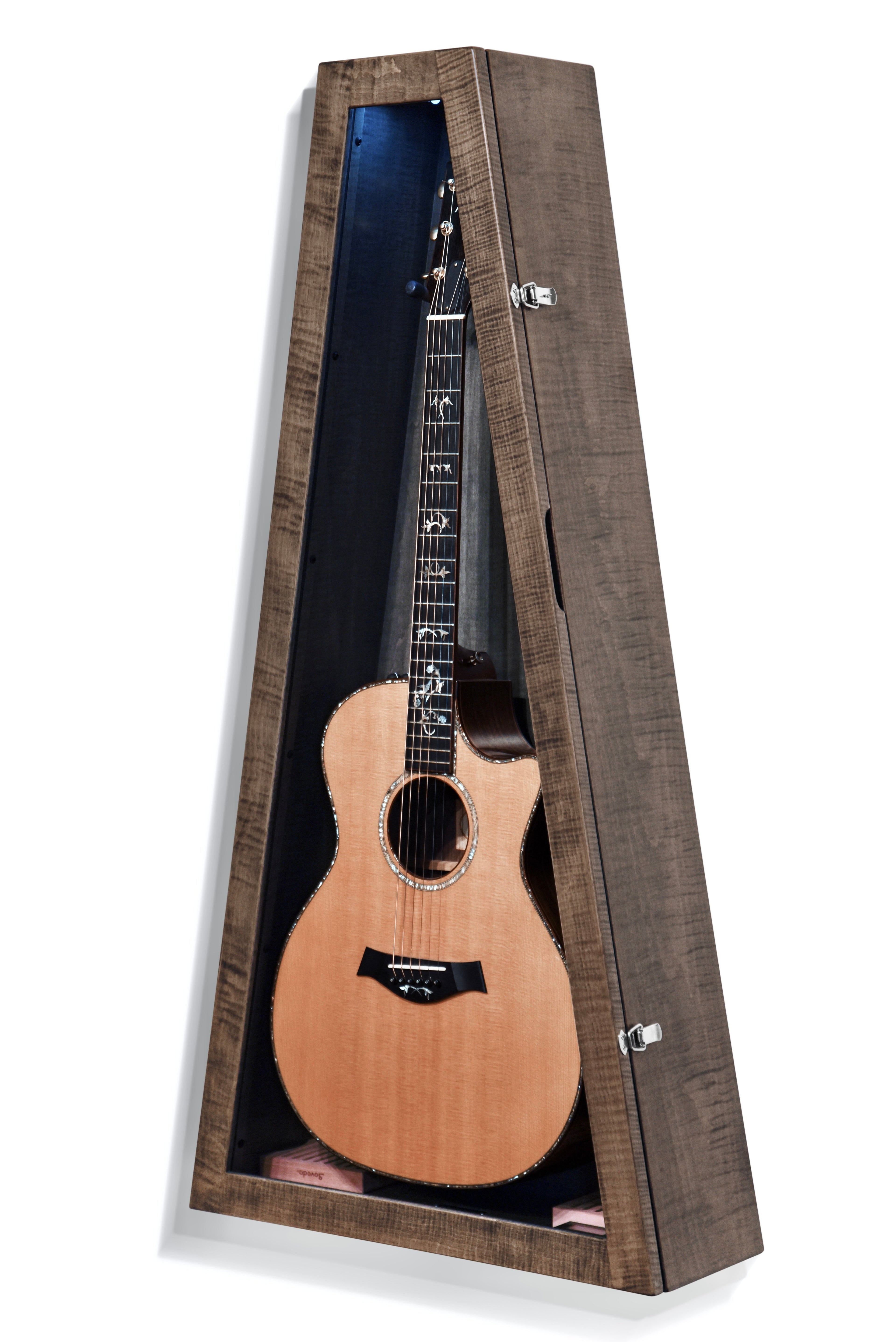 ClimaCase Triangle Humidor - Flamed Maple with Antique Slate Stain