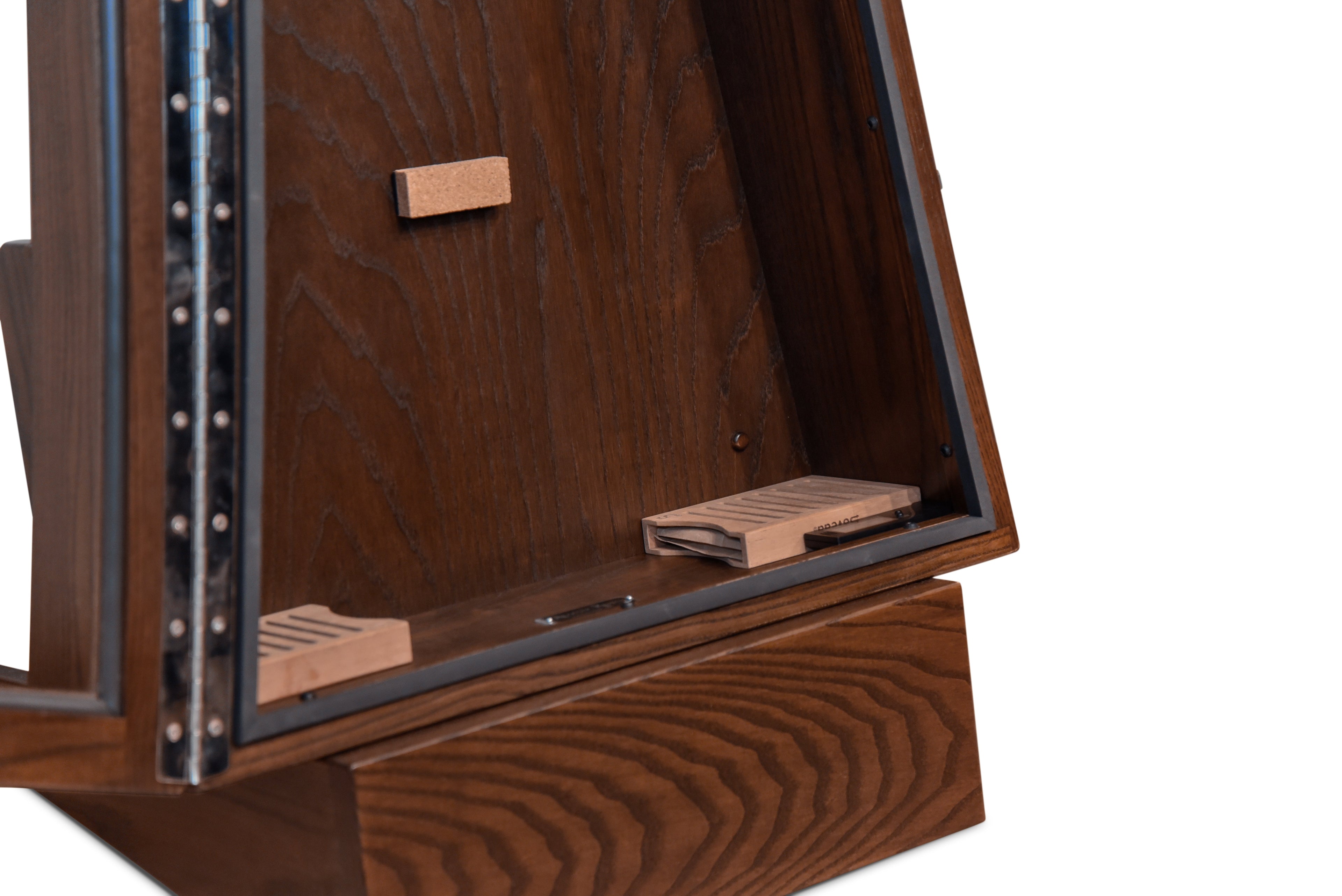 ClimaStand Triangle Humidor with Base - Northern White Ash with Coffee Stain