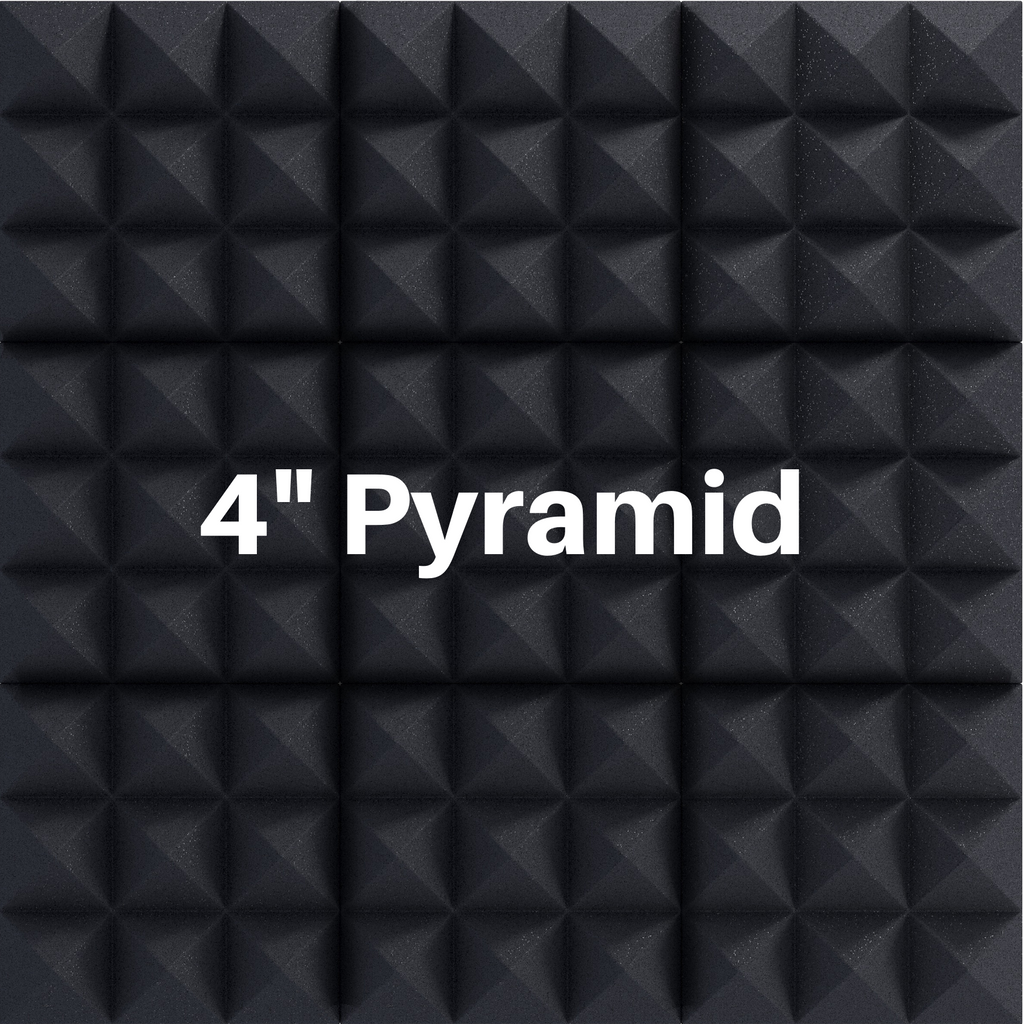 4 Inch Acoustic Foam Pyramid Style Panels - 13 Color Options