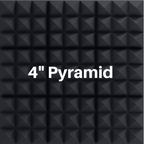4 Inch Acoustic Foam Pyramid Style Panels - 13 Color Options