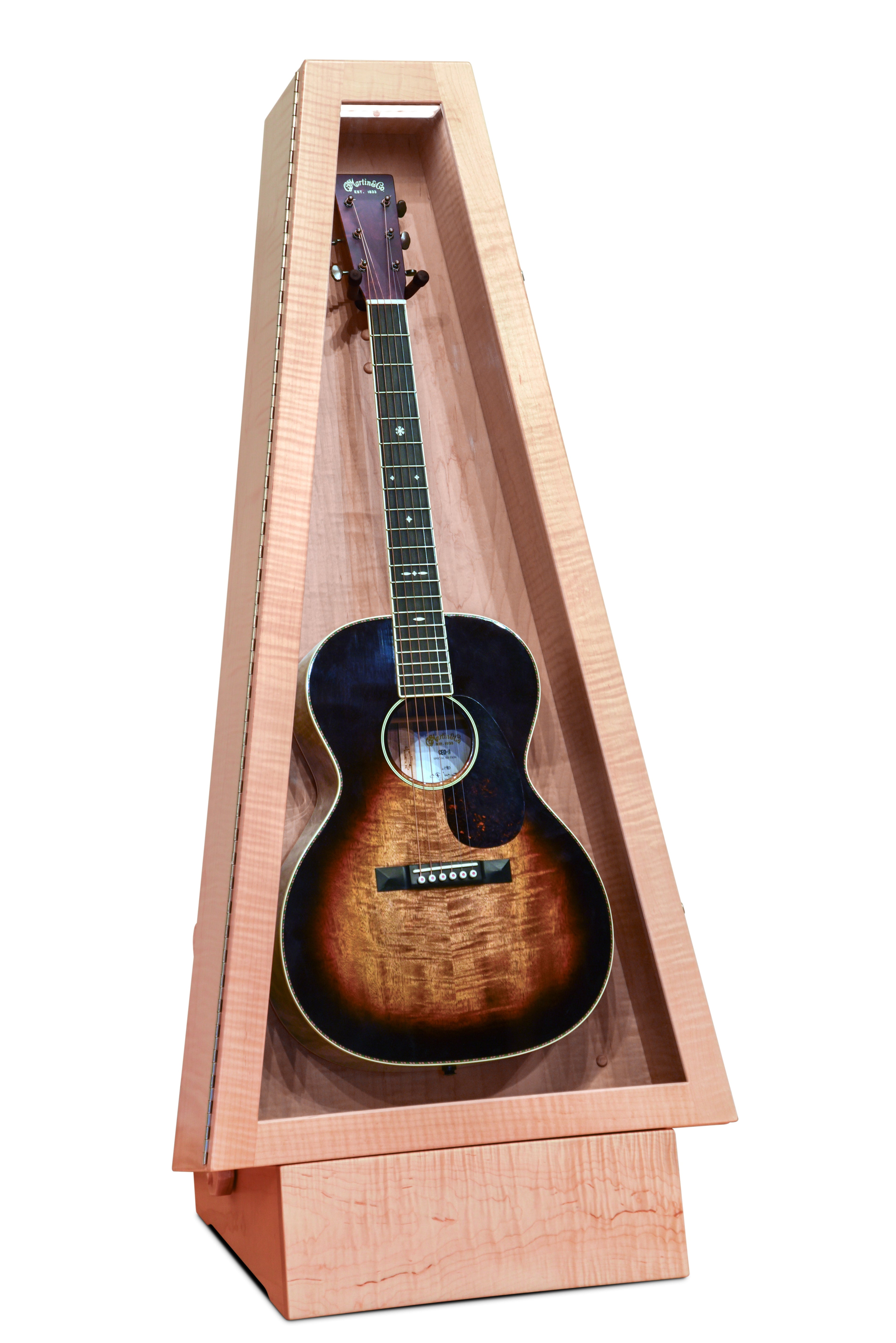 ClimaStand Triangle Humidor with Base - Flamed Maple