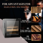 50L Cigar Humidors with 3-IN-1 Cooling, Heating & Humidity Control, 250 Counts Capacity Cigar Humidor Humidifiers with Constant Temperature Controller