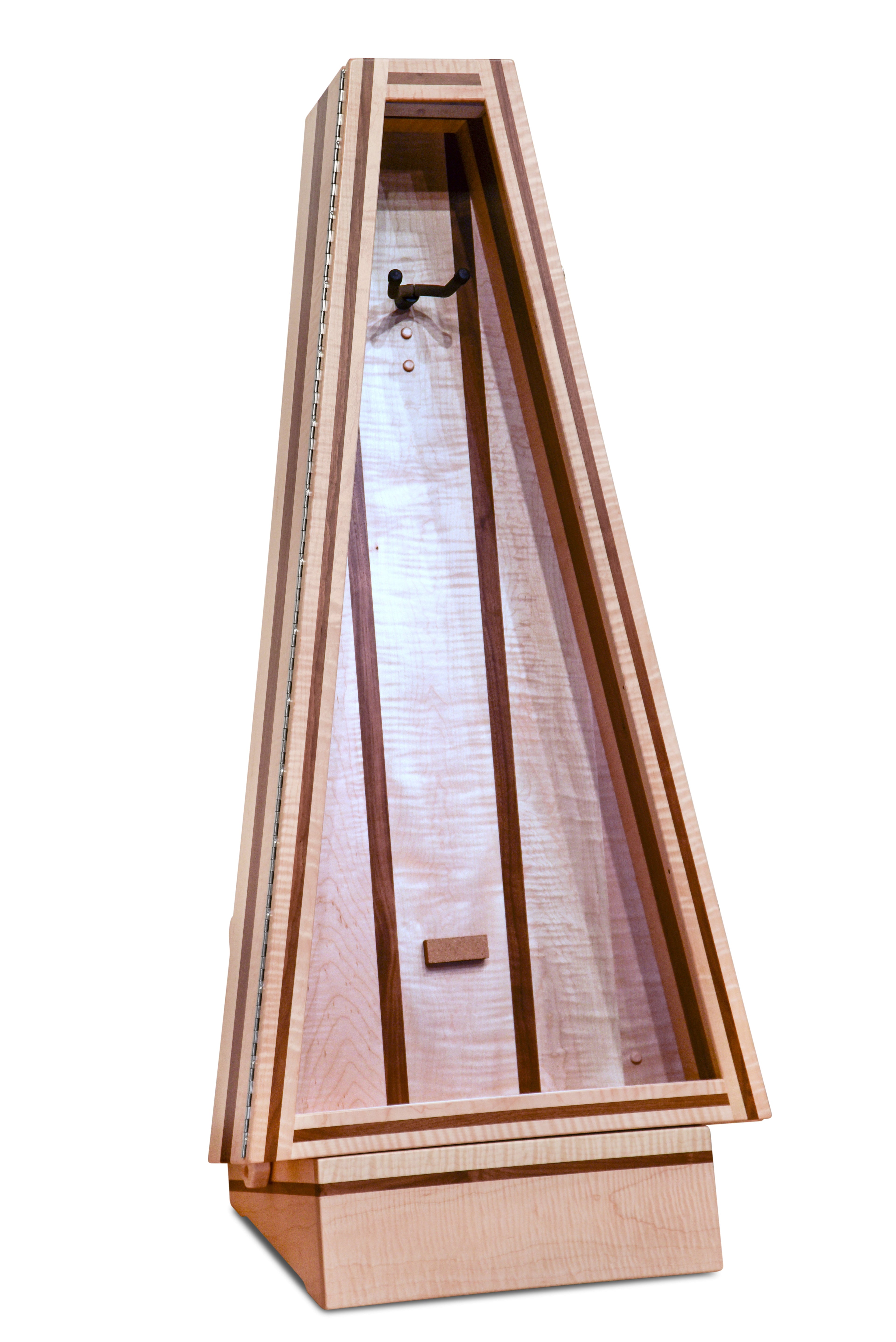 ClimaStand Triangle Humidor with Base - Flamed Maple with Walnut