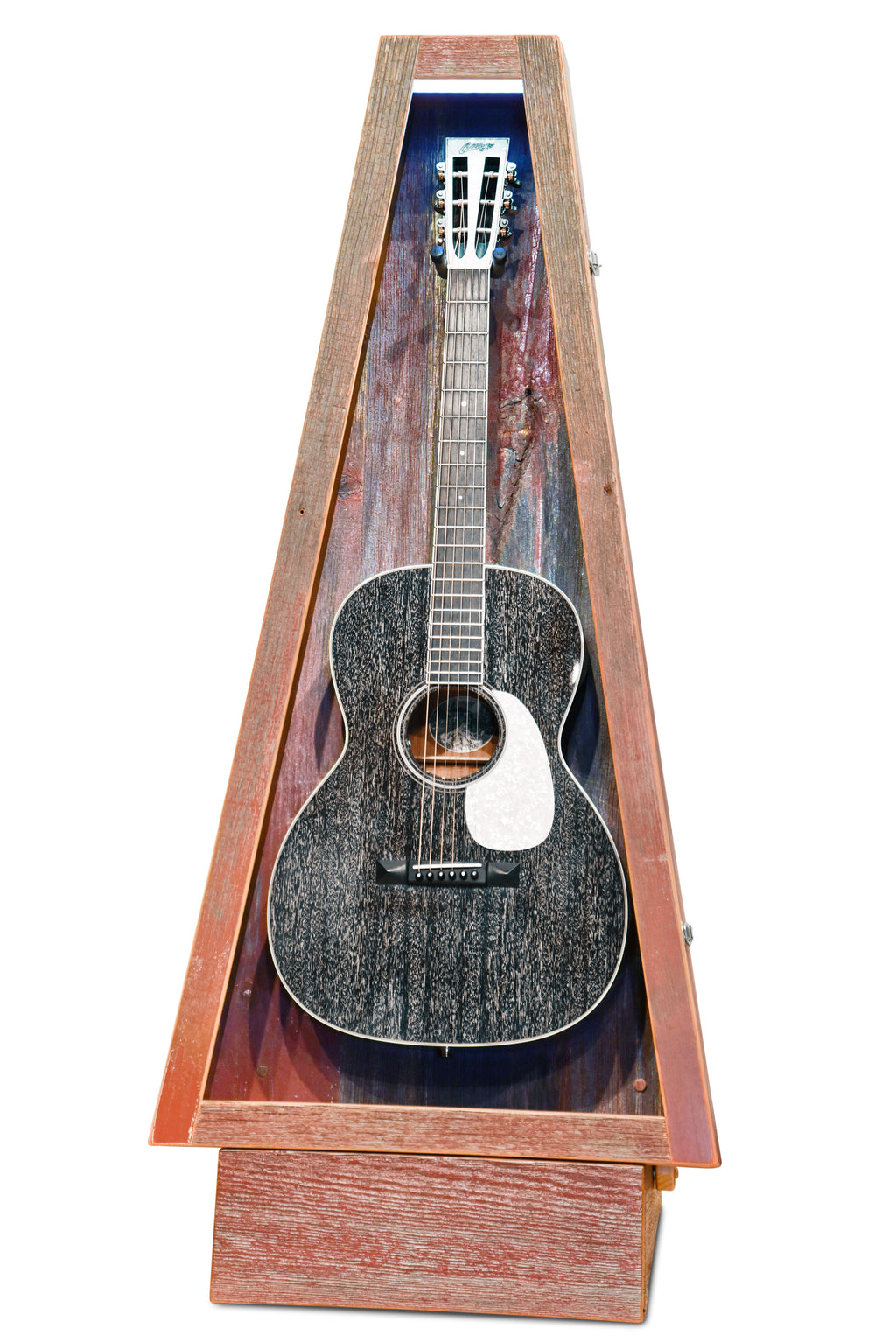 ClimaStand Triangle Humidor with Base - Reclaimed Barnwood (Red)