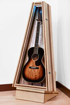 ClimaStand Triangle Humidor with Base - Flamed Maple with Walnut