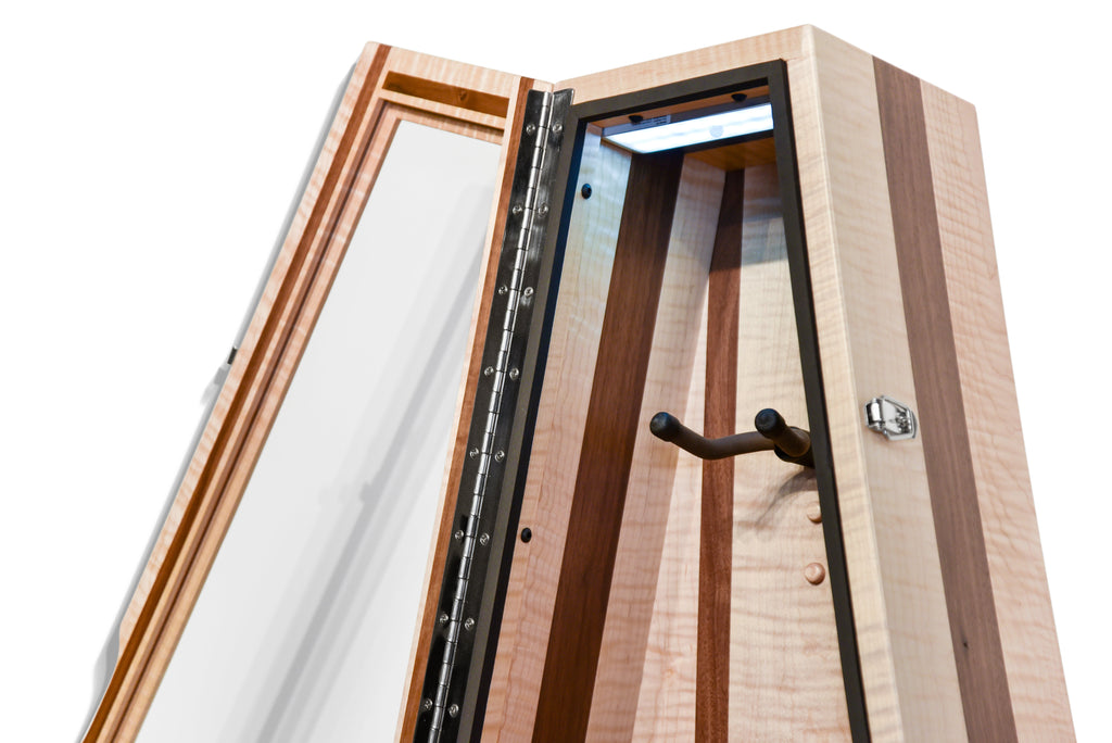 ClimaCase Triangle Humidor - Flamed Maple with Walnut