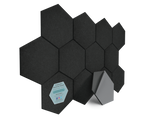 Hexagon Polyester Acoustic Panels - 12 Pack | Eco-Friendly Sound Absorption | Easy Peel & Stick Installation