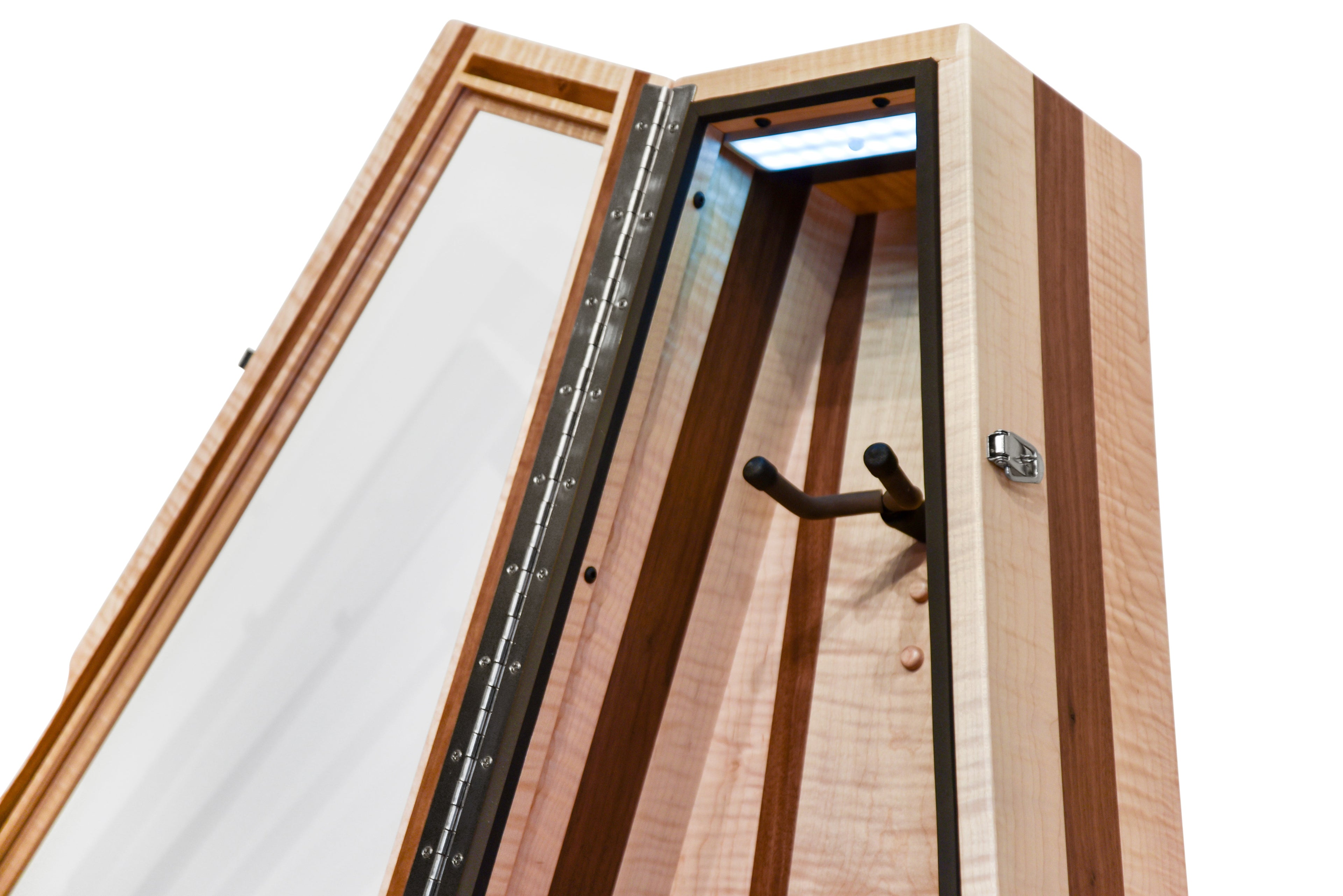 ClimaStand Triangle Humidor with Base - Flamed Maple with Walnut