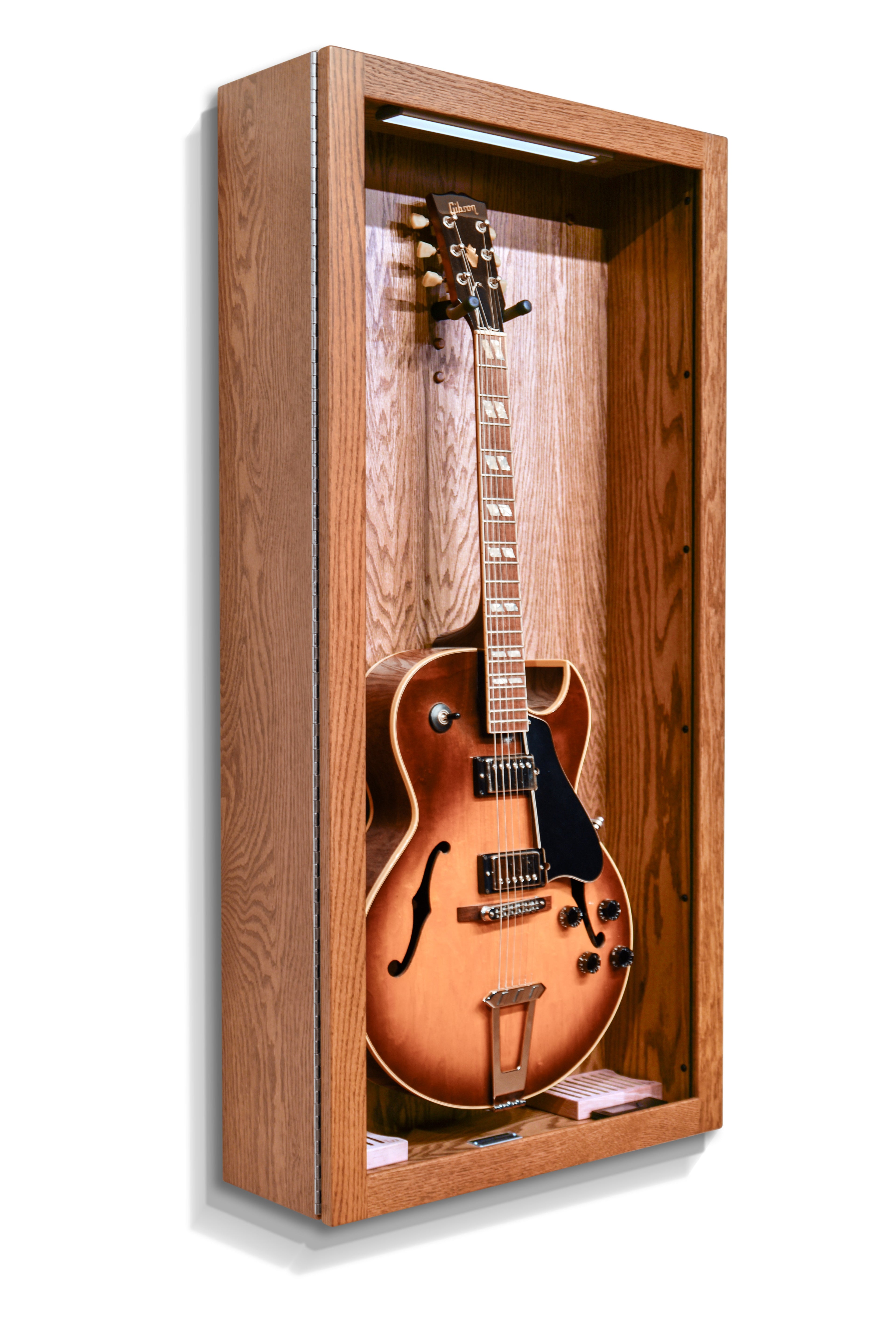 ClimaCase Rectangle Humidor - Red Oak with Golden Walnut Stain