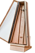 ClimaStand Triangle Humidor with Base - Flamed Maple with Walnut