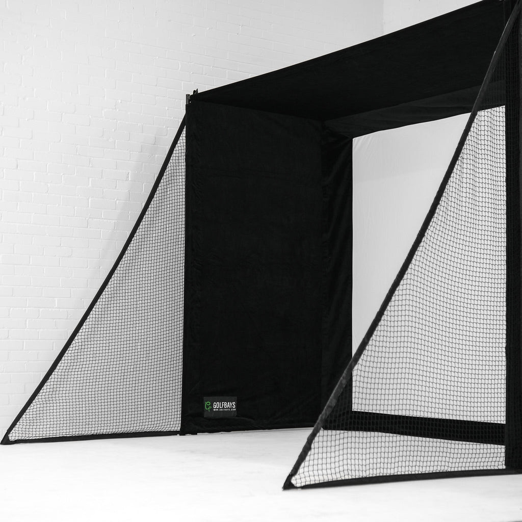SimBox Golf Simulator Enclosure - 7 sizes, Pro + Impact Screen and Frame INCLUDES FREE SIDE BARRIERS