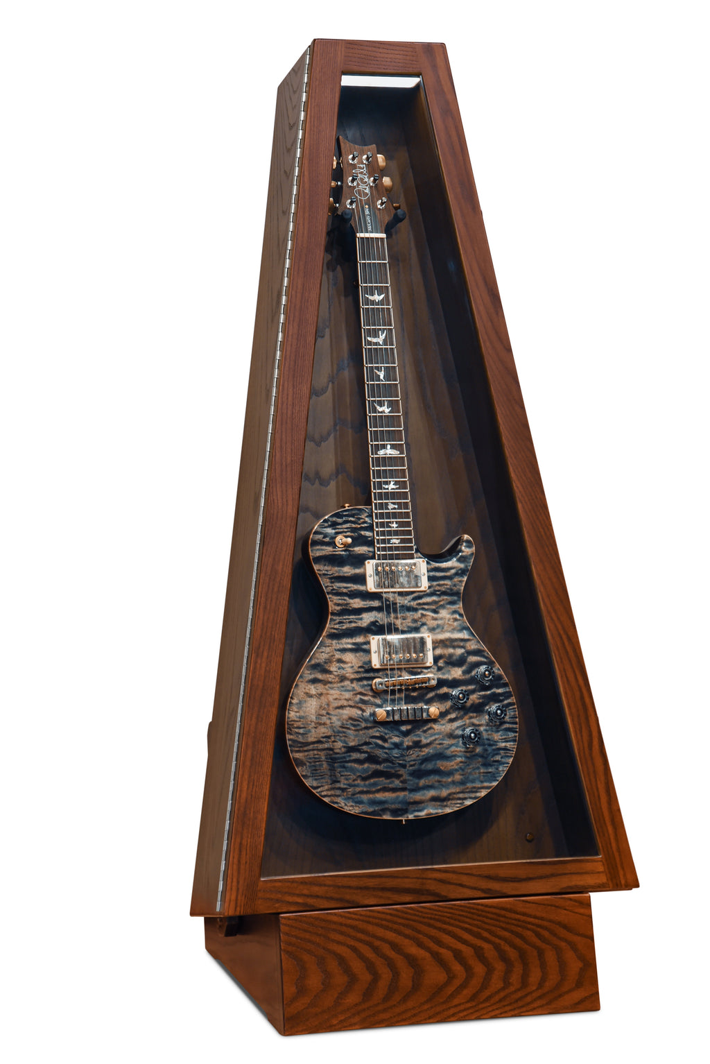 ClimaStand Triangle Humidor with Base - Northern White Ash with Coffee Stain