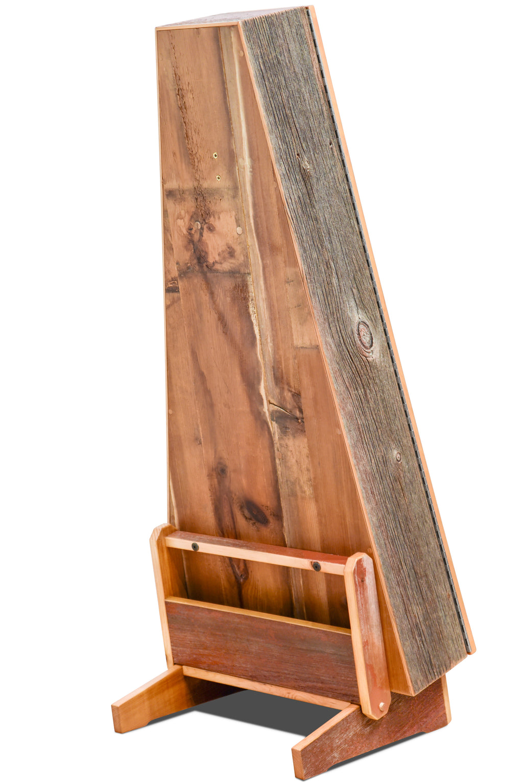 ClimaStand Triangle Humidor with Base - Reclaimed Barnwood (Red)