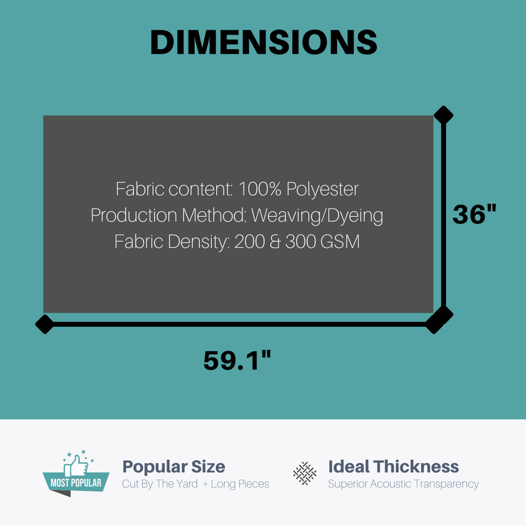 TruWeave™ Acoustic Fabric by SoundAssured - Single Layer (100% Acoustically Transparent)