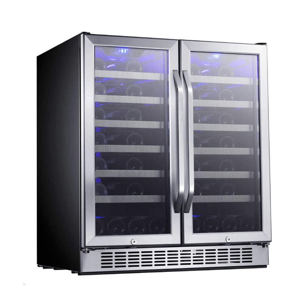 Edgestar 30" Wide 56 Bottle Capacity Built-In French Door Wine Cooler With Door Locks [CWR5631FD] (SAK56381)