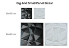 12 Pack - PVC Geometric 3D Wall Panel For Sound Diffusion - Modern 3D Design For Walls And Ceilings