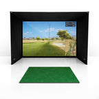SimBox Golf Simulator Enclosure - 7 sizes, Pro + Impact Screen and Frame INCLUDES FREE SIDE BARRIERS