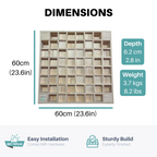 Pine Wood Acoustic Diffuser - Wooden Acoustic Diffusion Panel For Sound Scattering