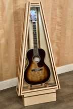 ClimaStand Triangle Humidor with Base - Flamed Maple with Walnut